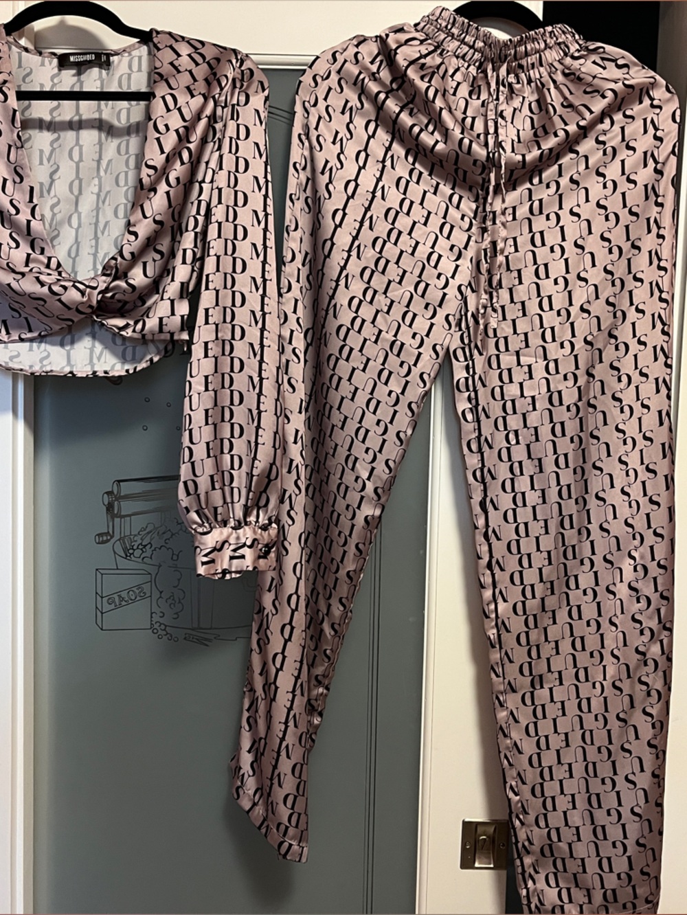 Pink Printed Wrap Jumpsuit with Sash